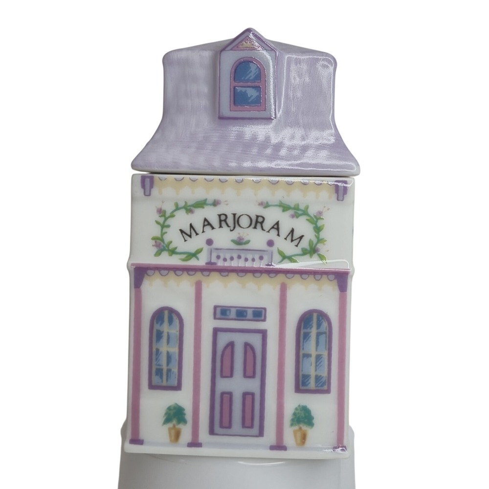 Lenox Spice Village Marjoram Porcelain House Jar 1989 Vintage Lavender Victorian